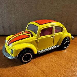 Vintage 1977 Tomica Volkswagen 1200 Beetle Yellow Orange Diecast Car F20 Japan